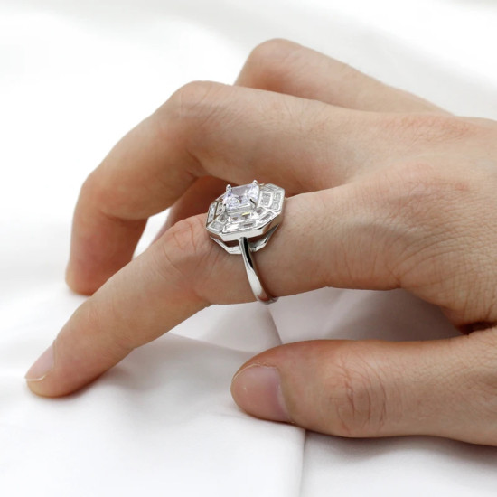 Anillos de plata esterlina 925 para mujer, joyas de compromiso de piedra CZ de estilo clásico, joyería fina de Piedra Grande, novedad - malaquita tienda 36