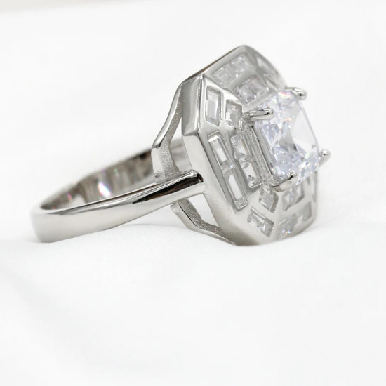 Anillos de plata esterlina 925 para mujer, joyas de compromiso de piedra CZ de estilo clásico, joyería fina de Piedra Grande, novedad - malaquita tienda 36