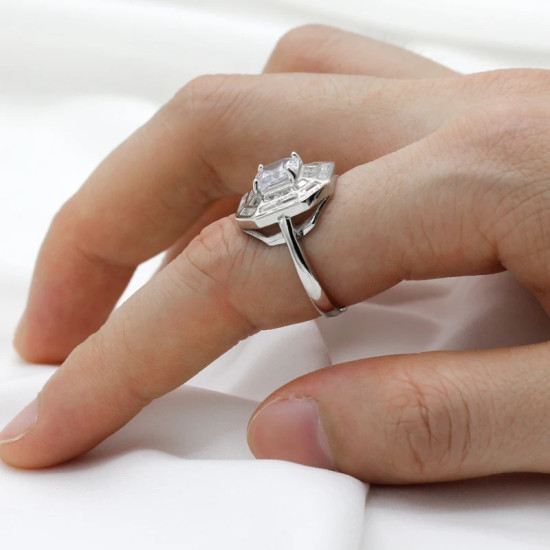 Anillos de plata esterlina 925 para mujer, joyas de compromiso de piedra CZ de estilo clásico, joyería fina de Piedra Grande, novedad - malaquita tienda 36