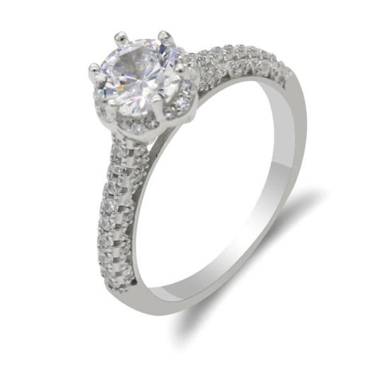 Anillos de plata de ley 925 para mujer, anillos de boda, flor hermosa de estilo clásico, piedra de circonia cúbica deslumbrante, joyería fina, regalos - malaquita tienda 36