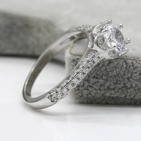 Anillos de plata de ley 925 para mujer, anillos de boda, flor hermosa de estilo clásico, piedra de circonia cúbica deslumbrante, joyería fina, regalos - malaquita tienda 36