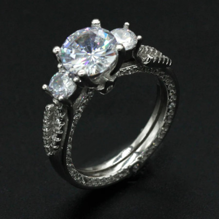 Anillo de plata de primera ley y circón para mujer, sortija, plata esterlina 925, Circonia cúbica, zirconia, circonita, zirconita, zirconita, circón, estilo clásico y elegante