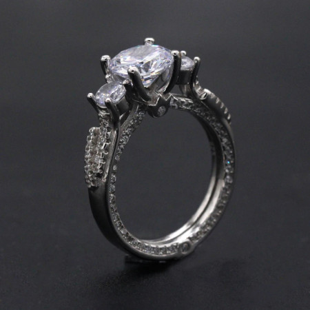 Anillo de plata de primera ley y circón para mujer, sortija, plata esterlina 925, Circonia cúbica, zirconia, circonita, zirconita, zirconita, circón, estilo clásico y elegante