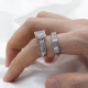 Anillo de plata de primera ley y Circonia cúbica para mujer, sortija, plata esterlina 925, Circonia cúbica, zirconia, circonita, zirconita, brillante, 2 unidades - malaquita tienda 36