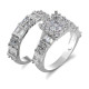 Anillo de plata de primera ley y Circonia cúbica para mujer, sortija, plata esterlina 925, Circonia cúbica, zirconia, circonita, zirconita, brillante, 2 unidades - malaquita tienda 36