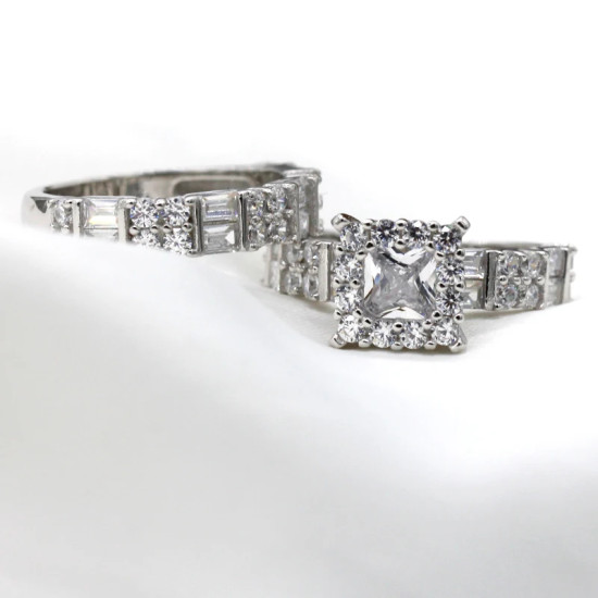 Anillo de plata de primera ley y Circonia cúbica para mujer, sortija, plata esterlina 925, Circonia cúbica, zirconia, circonita, zirconita, brillante, 2 unidades - malaquita tienda 36
