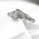 Juego de 2 uds de anillos redondos de Plata de Ley 925 auténtica CZ Stone para mujer, estilo clásico elegante, regalo de joyería de compromiso a la moda - malaquita tienda 36