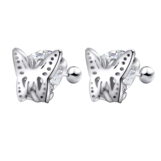 Pendientes de animales para mujer, de Plata de Ley 925, simples, de mariposa, joyería fina, regalo de moda en boda - malaquita tienda 36