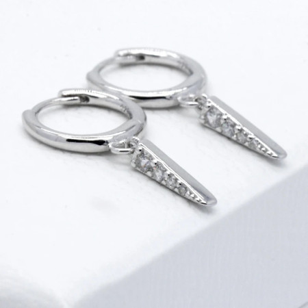 Pendientes de plata de primera ley y piedra para mujer, aretes pequeños, plata esterlina 925, Circonia cúbica, zirconia, circonita, zirconita, zirconita, diseño geométrico, estilo Punk, Unisex Pendientes de plata de primera ley y piedra para mujer, aretes pequeños, plata esterlina 925, Circonia cúbica, zirconia, circonita, zirconita, zirconita, diseño geométrico, estilo Punk, Unisex