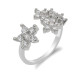 Anillos de boda de estilo romántico para mujer, 4 estrellas, ajustables, deslumbrantes, de piedra CZ, joyería de moda - malaquita tienda 36