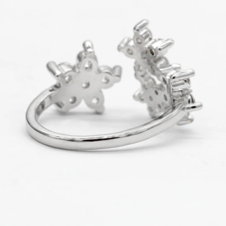 Anillos de boda de estilo romántico para mujer, 4 estrellas, ajustables, deslumbrantes, de piedra CZ, joyería de moda Anillos de boda de estilo romántico para mujer, 4 estrellas, ajustables, deslumbrantes, de piedra CZ, joyería de moda