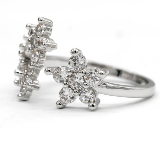 Anillos de boda de estilo romántico para mujer, 4 estrellas, ajustables, deslumbrantes, de piedra CZ, joyería de moda - malaquita tienda 36