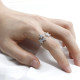Anillos de boda de estilo romántico para mujer, 4 estrellas, ajustables, deslumbrantes, de piedra CZ, joyería de moda - malaquita tienda 36