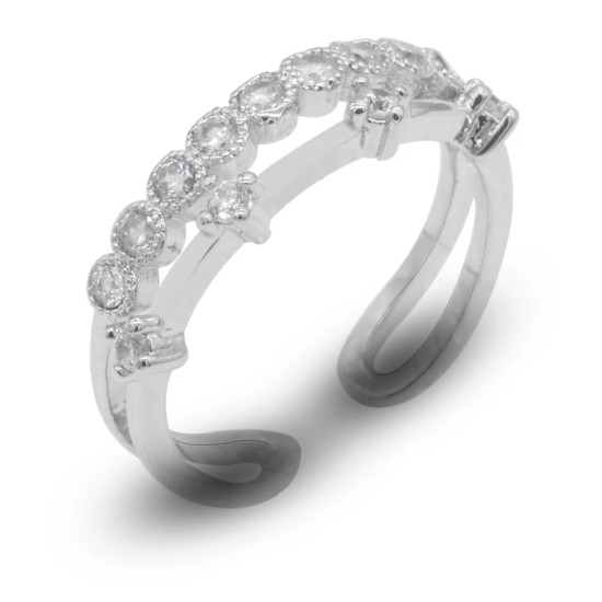 Anillos multicapa de diseño bonito para mujer, anillos de circonia cúbica Simple y elegante, anillos de dedo de tamaño ajustable, regalo de joyería - malaquita tienda 36