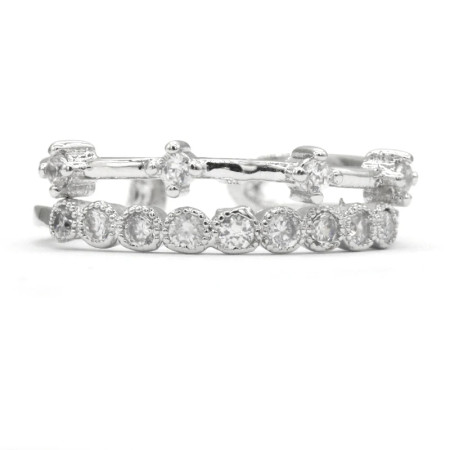 Anillos multicapa de diseño bonito para mujer, anillos de circonia cúbica Simple y elegante, anillos de dedo de tamaño ajustable, regalo de joyería Anillos multicapa de diseño bonito para mujer, anillos de circonia cúbica Simple y elegante, anillos de dedo de tamaño ajustable, regalo de joyería