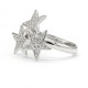 Anillo de circonia cúbica para mujer, sortija de 3 estrellas de estilo romántico, Color blanco, brillante, ajustable, a la moda - malaquita tienda 36