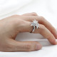 Anillo de circonia cúbica para mujer, sortija de 3 estrellas de estilo romántico, Color blanco, brillante, ajustable, a la moda - malaquita tienda 36
