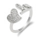 Anillos abiertos con forma de corazón para mujer, anillos de boda con letras de estilo romántico, tamaño ajustable, deslumbrante, CZ, joyería de moda - malaquita tienda 36