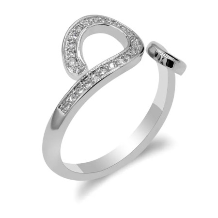 Anillos abiertos de circonia cúbica para mujer, sortija con ondas simples, Color blanco, tamaño ajustable, joyería fina