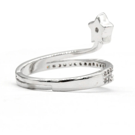 Anillos abiertos de circonia cúbica para mujer, joyería elegante con estrella elevada, estilo de moda, deslumbrante, para compromiso/boda