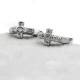 Pendientes de plata de ley 925 auténtica para mujer, aretes redondos de circonita cúbica, pendientes de Cruz geométrica, regalo fino de plata de ley - malaquita tienda 36