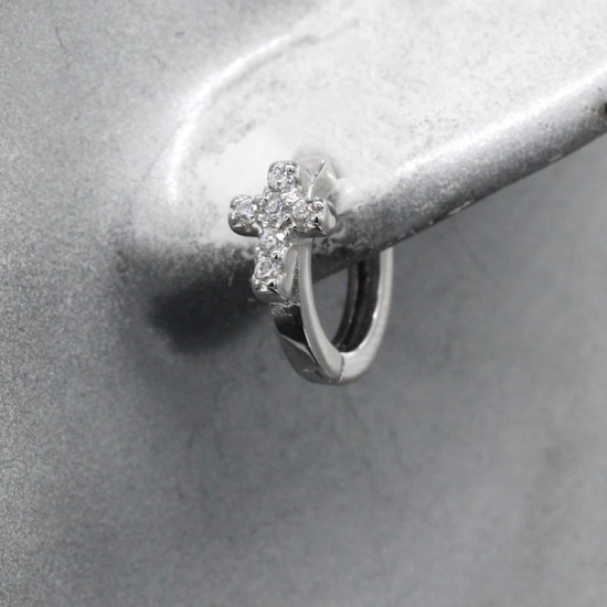 Pendientes de plata de ley 925 auténtica para mujer, aretes redondos de circonita cúbica, pendientes de Cruz geométrica, regalo fino de plata de ley - malaquita tienda 36
