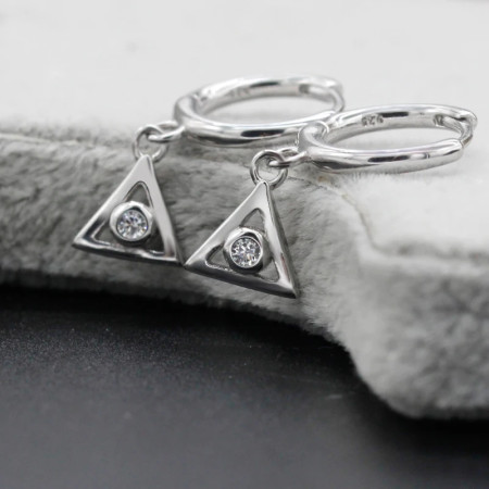 Pendientes geométricos de Plata de Ley 925 auténtica, joyería fina, accesorios de regalo Pendientes geométricos de Plata de Ley 925 auténtica, joyería fina, accesorios de regalo