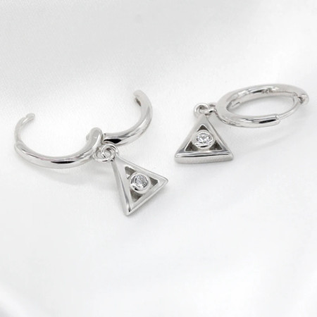 Pendientes geométricos de Plata de Ley 925 auténtica, joyería fina, accesorios de regalo Pendientes geométricos de Plata de Ley 925 auténtica, joyería fina, accesorios de regalo