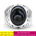 Anillo de Plata de Ley 925 para hombre, piedra de ágata negra, ojo Natural, Punk, Vintage, joyería de fiesta, regalo de joyería fina