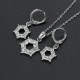 Exquisito Collar de plata de ley 925 geométrico, pendientes de aro, forma hexagonal clásica, conjunto de joyería nupcial, regalo fino - malaquita tienda 36