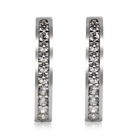 Pendientes de aro de piedra CZ deslumbrantes, pendientes de plata de ley 925 para mujeres y niñas, pendientes de plata tailandesa de estilo clásico, joyería fina Pendientes de aro de piedra CZ deslumbrantes, pendientes de plata de ley 925 para mujeres y niñas, pendientes de plata tailandesa de estilo clásico, joyería fina