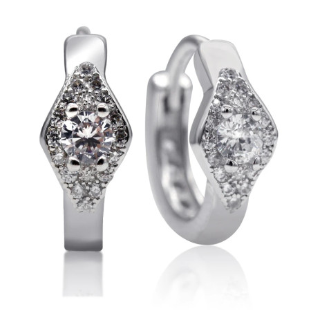 Pendientes de aro de Plata de Ley 925 para mujer, con CZ deslumbrante, exquisitos pendientes de boda, joyería Original, regalo, joyería fina Pendientes de aro de Plata de Ley 925 para mujer, con CZ deslumbrante, exquisitos pendientes de boda, joyería Original, regalo, joyería fina