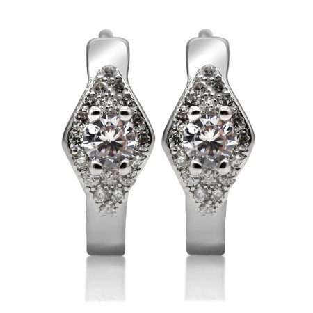 Pendientes de aro de Plata de Ley 925 para mujer, con CZ deslumbrante, exquisitos pendientes de boda, joyería Original, regalo, joyería fina Pendientes de aro de Plata de Ley 925 para mujer, con CZ deslumbrante, exquisitos pendientes de boda, joyería Original, regalo, joyería fina