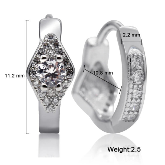 Pendientes de aro de Plata de Ley 925 para mujer, con CZ deslumbrante, exquisitos pendientes de boda, joyería Original, regalo, joyería fina - malaquita tienda 36