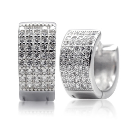 Pendientes de aro de Plata de Ley 925 para mujer, aretes deslumbrantes de circonia cúbica, joyería de boda, regalo Pendientes de aro de Plata de Ley 925 para mujer, aretes deslumbrantes de circonia cúbica, joyería de boda, regalo