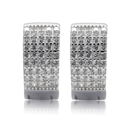 Pendientes de aro de Plata de Ley 925 para mujer, aretes deslumbrantes de circonia cúbica, joyería de boda, regalo Pendientes de aro de Plata de Ley 925 para mujer, aretes deslumbrantes de circonia cúbica, joyería de boda, regalo