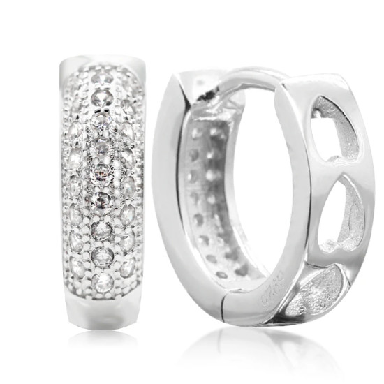 Pendientes de aro deslumbrantes AAA para mujer, aretes de Plata de Ley 925 con estampado de corazón, joyería de boda de diseño exquisito, regalo - malaquita tienda 36