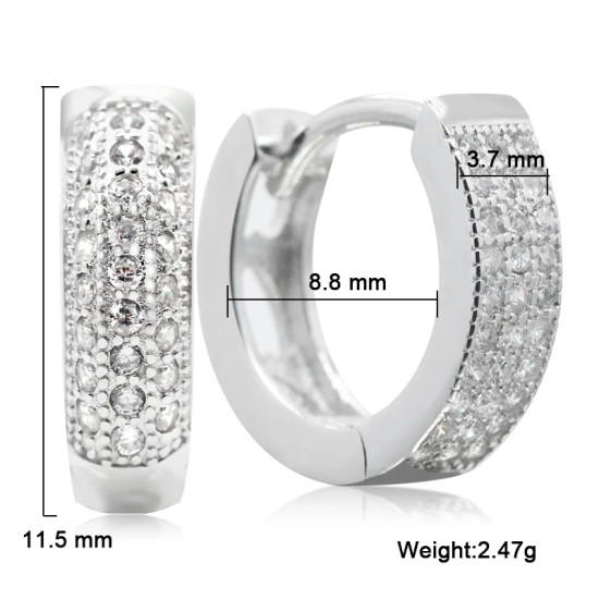 Pendientes de aro deslumbrantes AAA para mujer, aretes de Plata de Ley 925 con estampado de corazón, joyería de boda de diseño exquisito, regalo - malaquita tienda 36