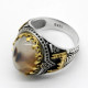 Plata de Ley 925 auténtica hombres anillos Oval piedra de ágata Natural anillos de Castillo de plata tailandesa hombres anillos turco Anillos y joyas para boda anillo para hombre con piedra - malaquita tienda 36