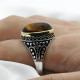 Todas las estaciones-anillo Vintage Punk para hombre, de ojo de Tigre, Color negro clásico, plata 925, Bijoux Aneis, regalo de joyería - malaquita tienda 36