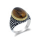 Todas las estaciones-anillo Vintage Punk para hombre, de ojo de Tigre, Color negro clásico, plata 925, Bijoux Aneis, regalo de joyería - malaquita tienda 36