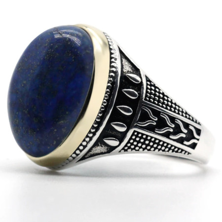 Anillos de plata de ley 925 auténtica para hombres, piedra de lapislázuli Natural, regalo de moda para hombres, anillos exquisitos para fiesta/boda, joyería fina Anillos de plata de ley 925 auténtica para hombres, piedra de lapislázuli Natural, regalo de moda para hombres, anillos exquisitos para fiesta/boda, joyería fina