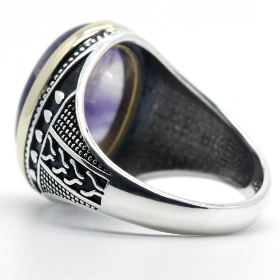Anillo de plata de primera ley con piedra Natural para hombre, sortija, plata esterlina 925, goteo, niebla, montaña, fiesta, boda, joyería fina - malaquita tienda 36