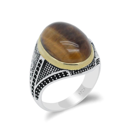 Anillos de plata 925 pura para hombre, con piedras preciosas naturales, Ojo de Tigre, garra de piedra, estilo Punk exquisito y único, hecho a mano Anillos de plata 925 pura para hombre, con piedras preciosas naturales, Ojo de Tigre, garra de piedra, estilo Punk exquisito y único, hecho a mano