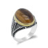 Anillos de plata 925 pura para hombre, con piedras preciosas naturales, Ojo de Tigre, garra de piedra, estilo Punk exquisito y único, hecho a mano