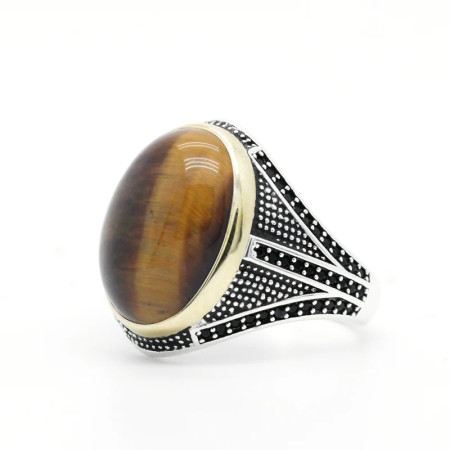 Anillos de plata 925 pura para hombre, con piedras preciosas naturales, Ojo de Tigre, garra de piedra, estilo Punk exquisito y único, hecho a mano Anillos de plata 925 pura para hombre, con piedras preciosas naturales, Ojo de Tigre, garra de piedra, estilo Punk exquisito y único, hecho a mano