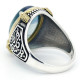 Anillos de plata 925 auténtica para hombre, con piedra de fluorita Natural azul, joyería fina turca, estilo Punk Retro - malaquita tienda 36