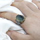Anillos de plata 925 auténtica para hombre, con piedra de fluorita Natural azul, joyería fina turca, estilo Punk Retro - malaquita tienda 36