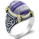 Anillos de plata 925 para hombre, piedra de fluorita Natural púrpura hecha a mano, diseño exquisito, regalo único de boda, joyería fina - malaquita tienda 36