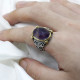 Anillos de plata 925 para hombre, piedra de fluorita Natural púrpura hecha a mano, diseño exquisito, regalo único de boda, joyería fina - malaquita tienda 36
